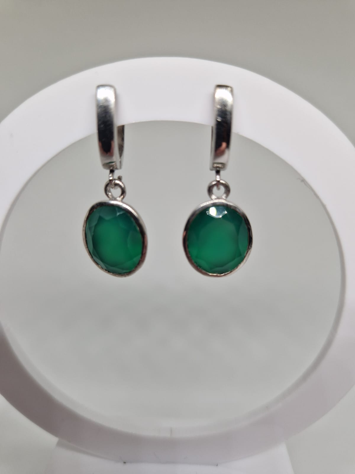Sterling Silver Earrings with an Agate inlay