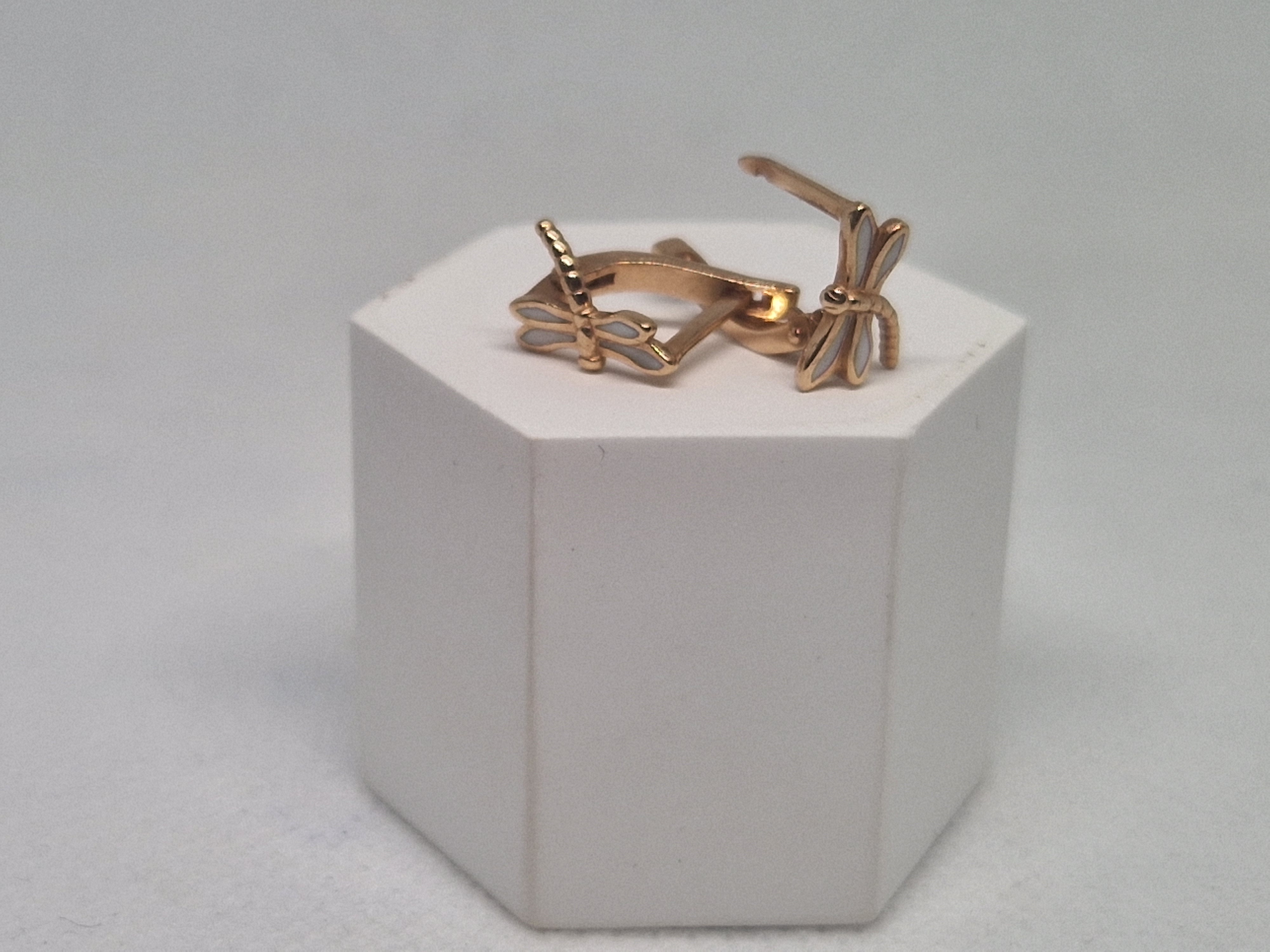 Gold Earrings with enamel