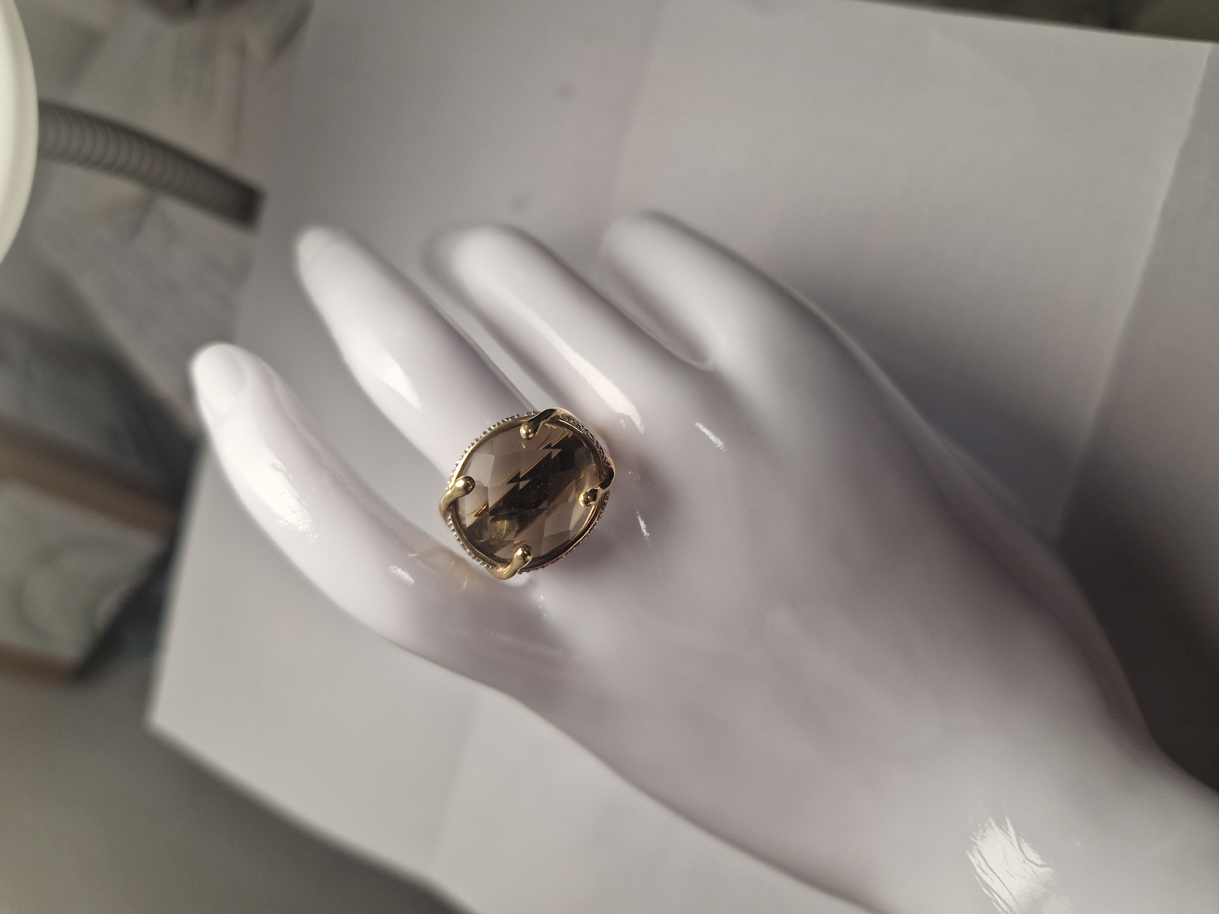 Smoky Quartz Gold Ring