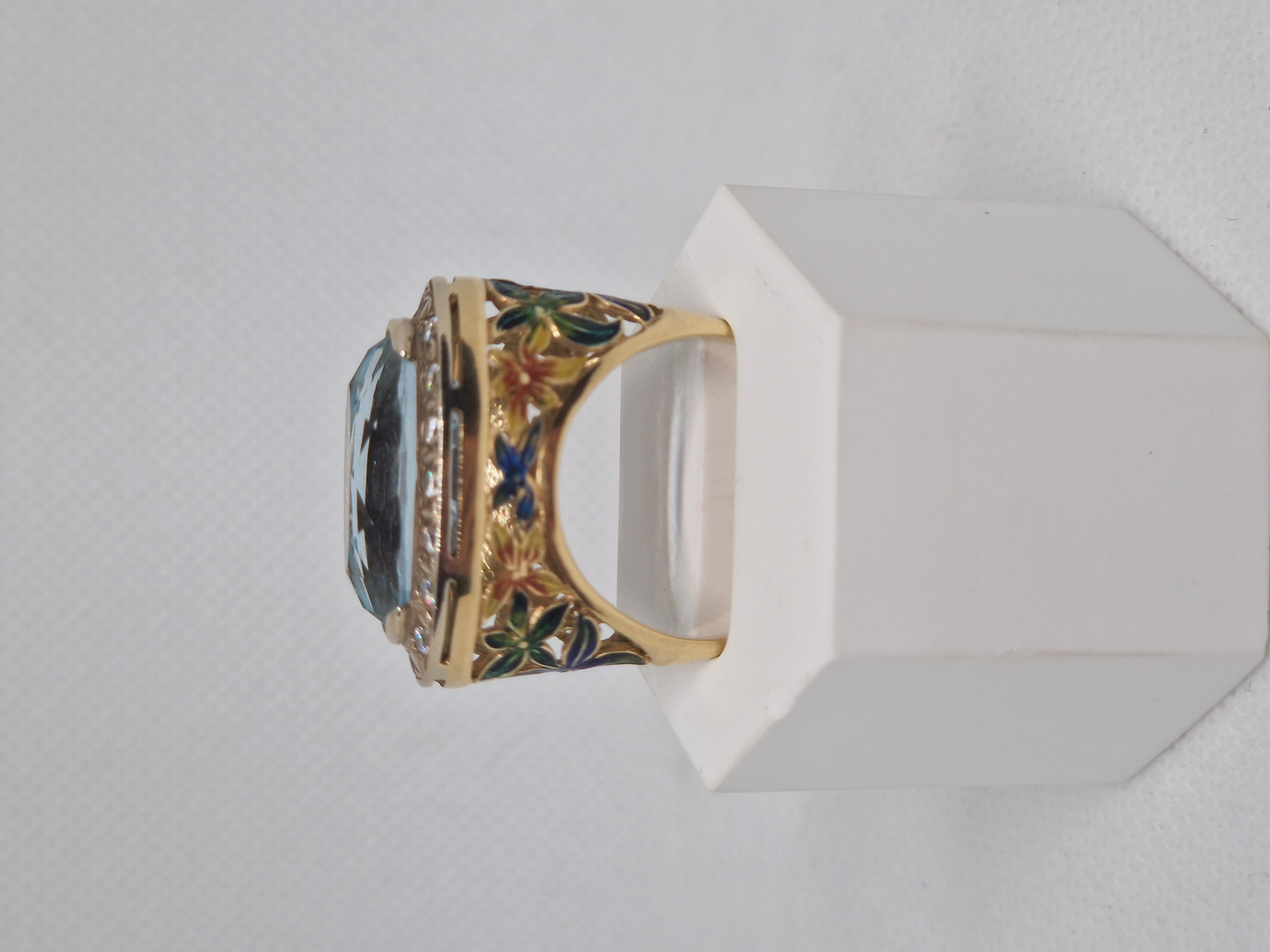 Topaz Halo Gold Ring