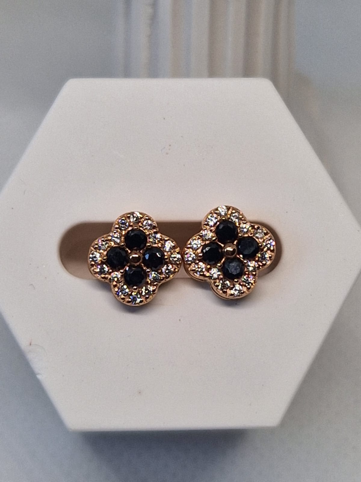 Gold and Sapphire Stud Earrings