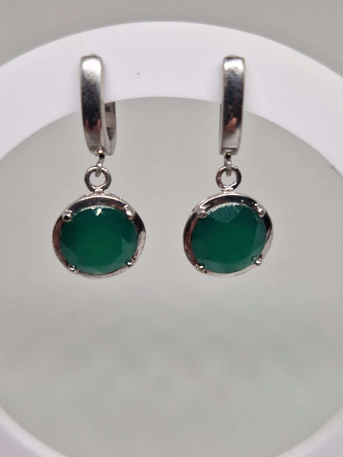 Sterling Silver Earrings with an Agate inlay