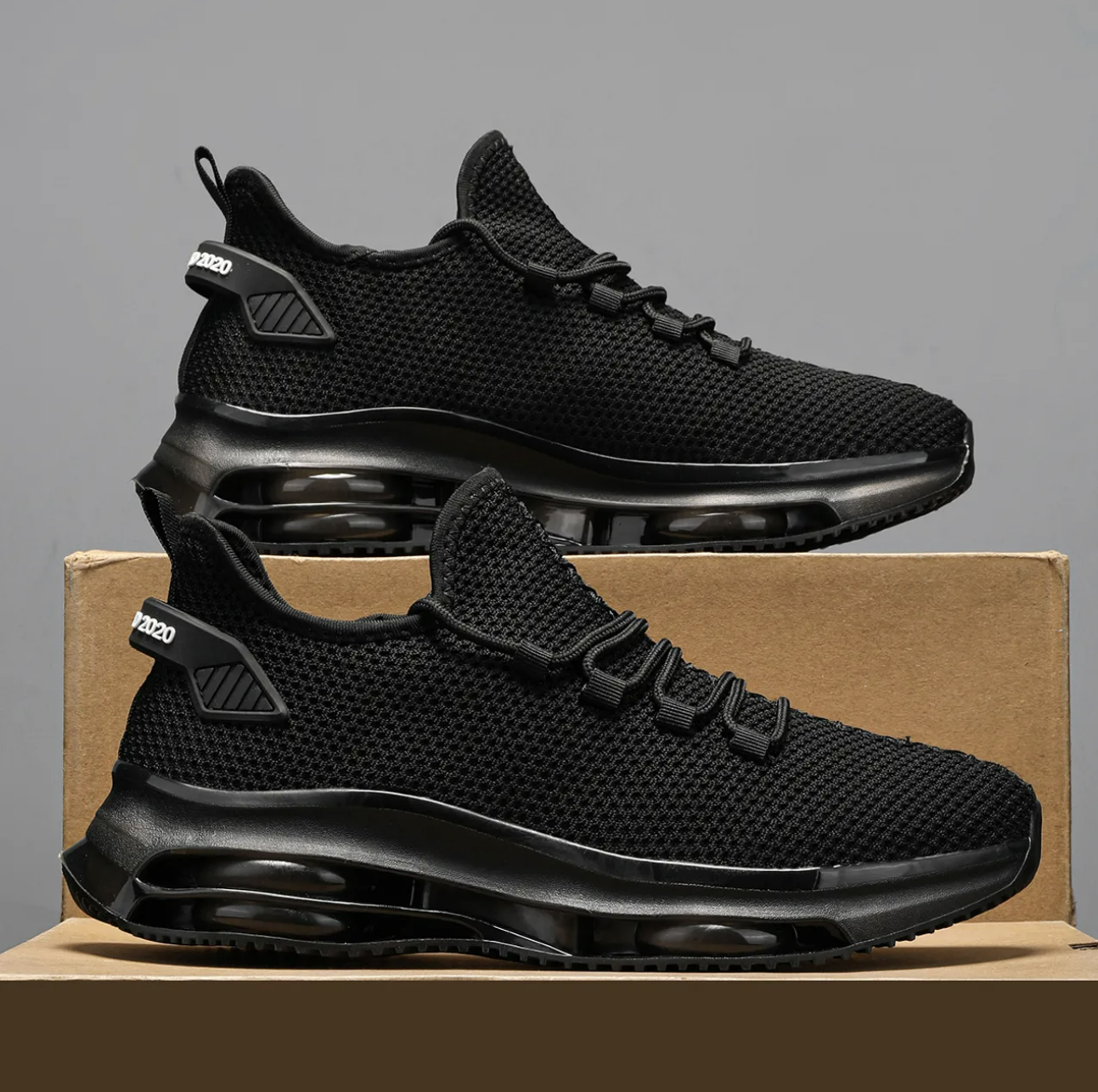 Black Mesh Running Sneakers
