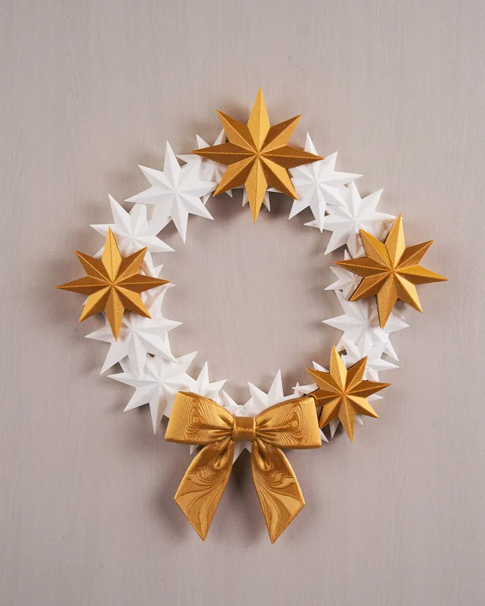 Starry Christmas Wreath – 3D Crochet Style