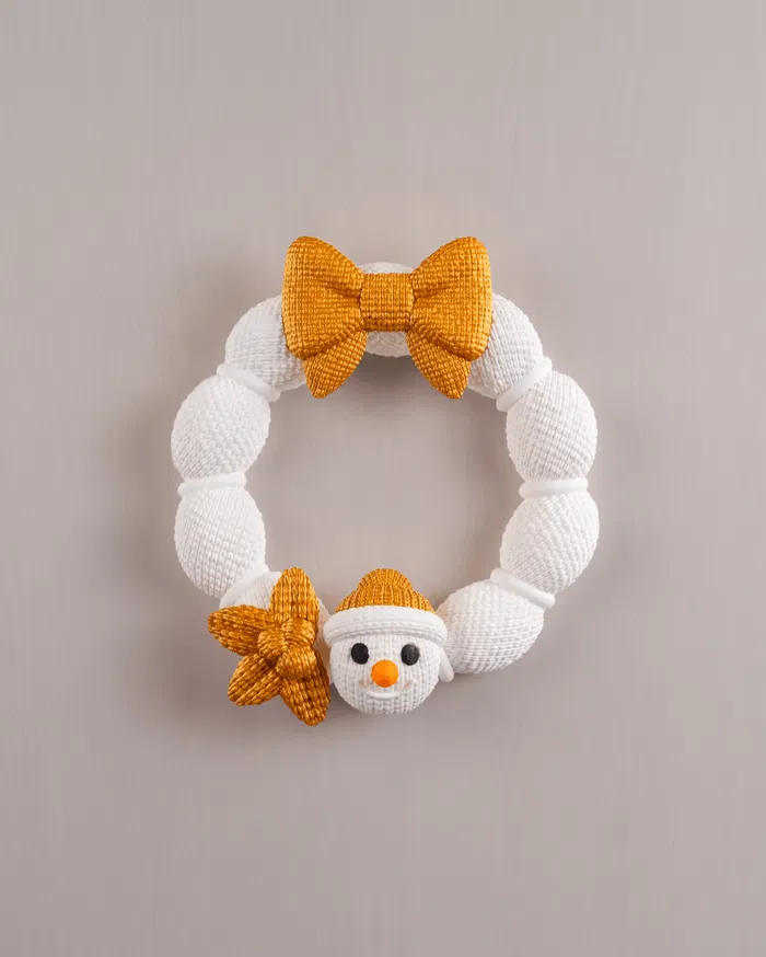 Snowman Christmas Wreath – 3D Crochet Style