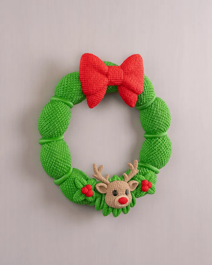 Reindeer Christmas Wreath – 3D Crochet Style