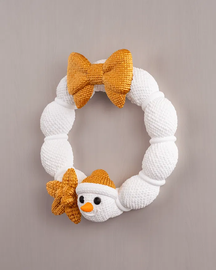 Snowman Christmas Wreath – 3D Crochet Style
