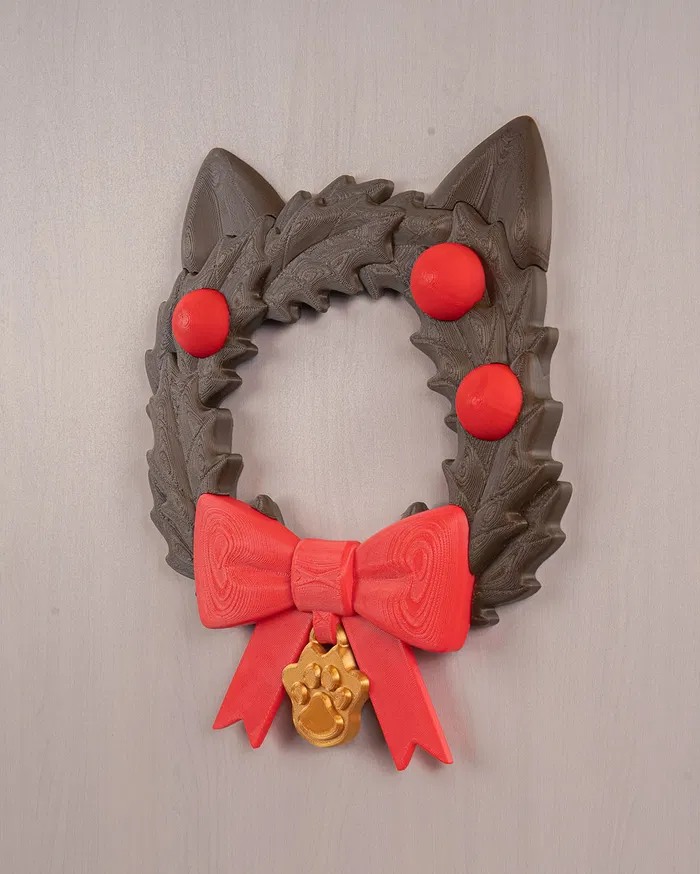 Cat Christmas Wreath – 3D Crochet Style