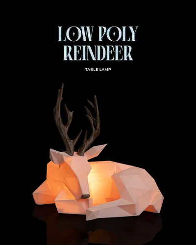 Low Poly Reindeer – Tea Light Lamp