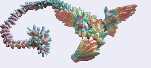 Large Serpent Dragon – Pastel Rainbow