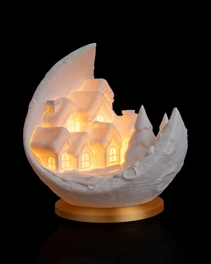Village on the Moon – Tea Light Lamp