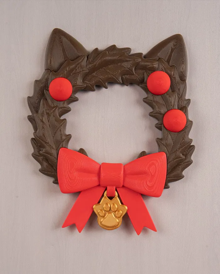 Cat Christmas Wreath – 3D Crochet Style