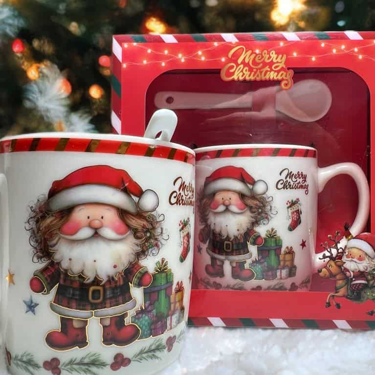 Taza navideña con Santa Claus