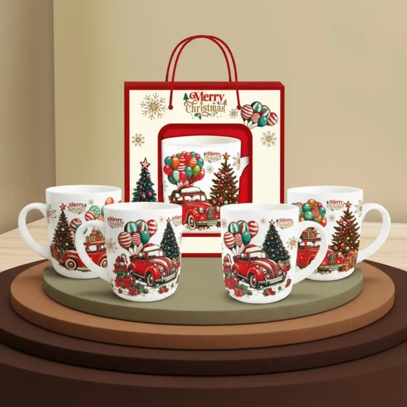 Juego de tazas navideñas