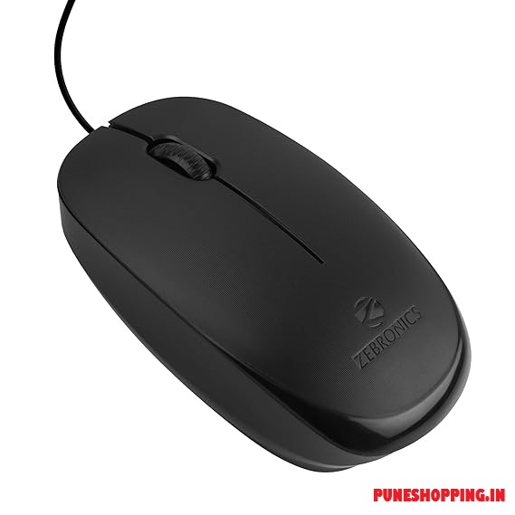 Zebronics Zeb-Power Wired USB Mouse, 3-Button, 1200 DPI Optical Sensor, Plug & Play, for Windows/Mac