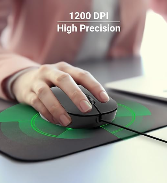 Zebronics Zeb-Power Wired USB Mouse, 3-Button, 1200 DPI Optical Sensor, Plug & Play, for Windows/Mac
