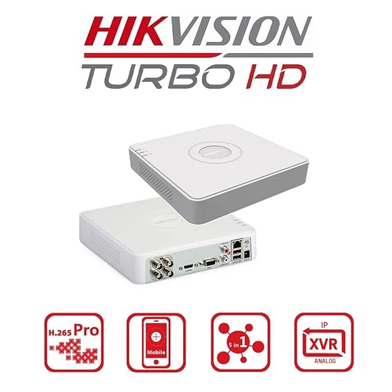 HIKVISION 4 Channel DVR 1080P Lite H.265+ DVR DS-7104HGHI-K1 Without Hard Drive White