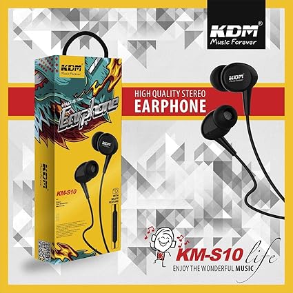 KDM ORIGINAL Wired Stereo Earphones for All Android Smartphone (Black)