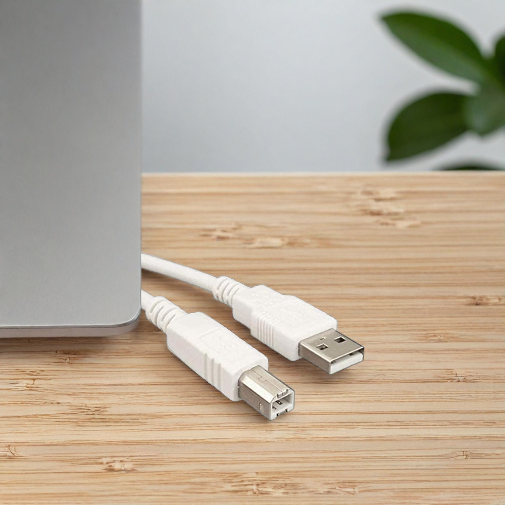 USB TO PRINTER CABLE 5 Meter USB 2.0 High Speed Cable Printer for HP, Canon, Scanner Cable A USB Male to B Printer Male (Compatible with Computer, Printer, White)