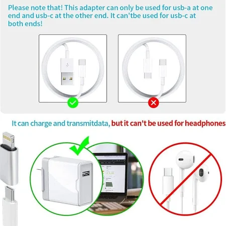 MALE IPHONE TO C FEMALE ADAPTER