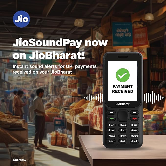 JioBharat B1 4G Keypad Phone with JioCinema, JioSaavn, JioPay (UPI), 2.4 Inch Big Display, Powerful 2000mAh Battery, Digital Camera | Black | Locked for JioNetwork