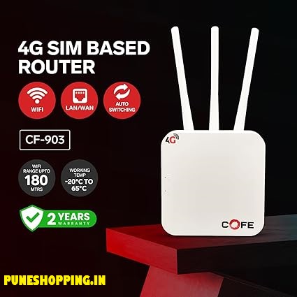 4G SIM-Based Router/CF-4G 903 Wi-Fi-6 VPN Sim Router with 300Mbps Speed 4G/5G Sim Compatible WiFi Router, No Configuration Required, with Micro Sim Card Slot and LAN Connect