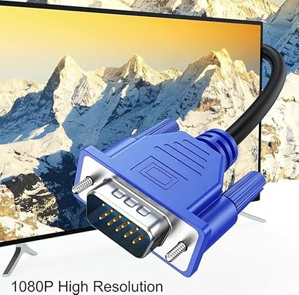 VGA to VGA Cable / 1.5 M Support Pc,Monitor,Lcd,Led,Plasma,Projector,Tft, Black