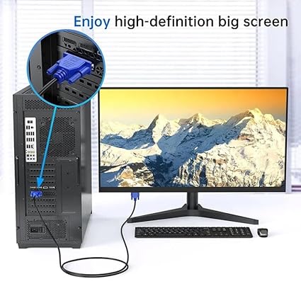 VGA to VGA Cable / 1.5 M Support Pc,Monitor,Lcd,Led,Plasma,Projector,Tft, Black
