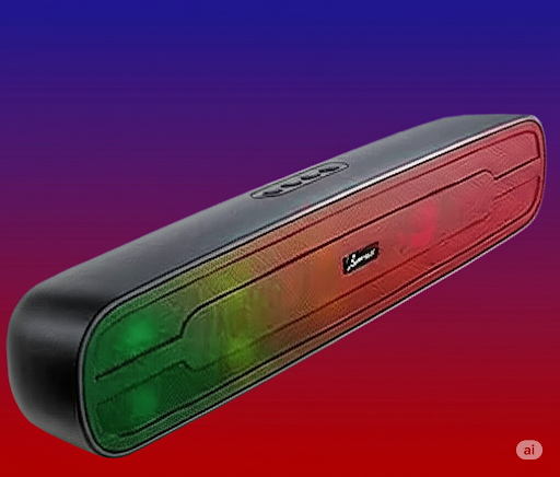 Portable Bluetooth Speaker /LANDMARK LM BT1084 20W Wireless Bluetooth Soundbar, Bluetooth 5.1, 8Hrs Battery Life, Stereo Soundbar for Phone/TV/Laptop/Tablets/Projectors, Multi Modes Aux/TF Card/USB Drive - Silver