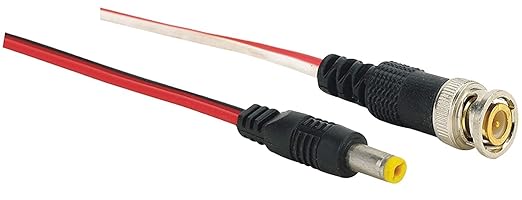 APPSTER 5pcs BNC Connector With Copper Wire 16cm & 5pcs DC Power Pigtail Male 16cm Cables With 2.1mm Connectors Barrel Jack For Cctv Camera Surveillance (5pcs Each (Total 10pcs)