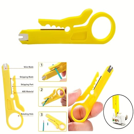 RJ45 Crimping Tool Set /Crimping Tool RJ45 | Tool Kit | Wire Stripper And Cutter, 3 in 1 Modular Crimping Tool RJ11 UTP Cat5E/Cat6 LAN Cutter RJ45 RJ12 4P4C 4P2C, Crimper, Hand Tools