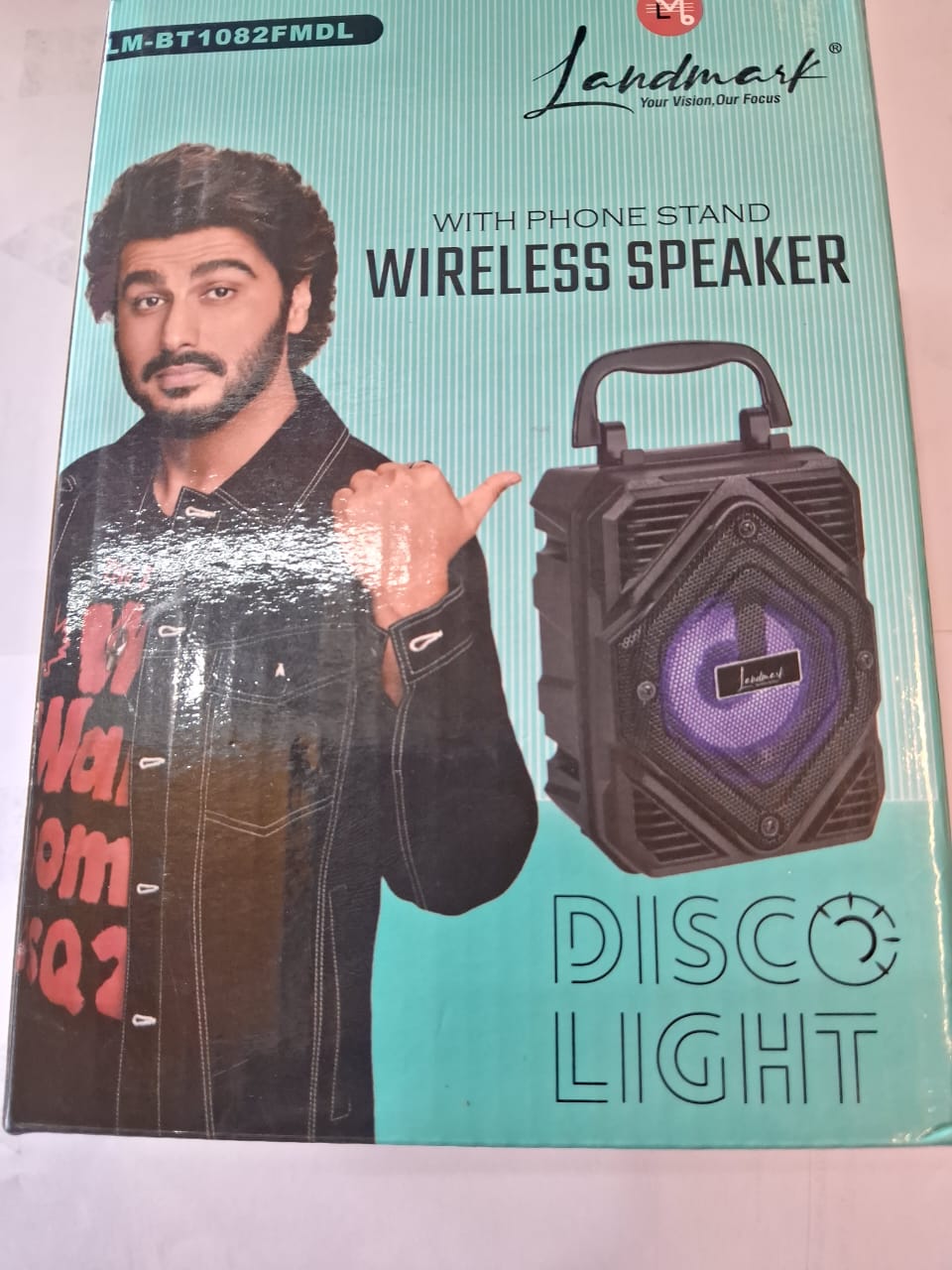 Landmark Wireless Speaker with Phone Stand, Disco Light