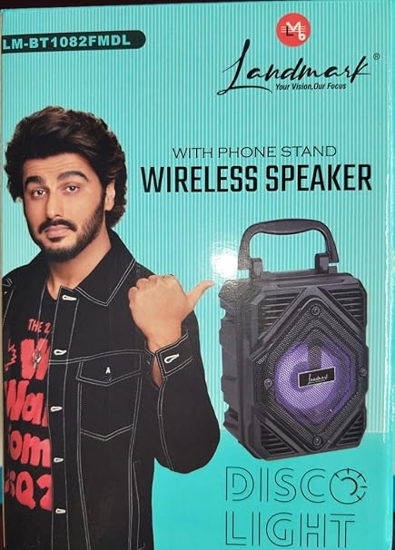 Landmark Wireless Speaker with Phone Stand, Disco Light