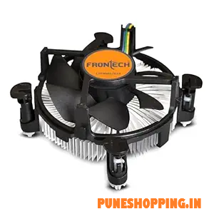 FRONTECH 775/1155 CPU Cooling Fan with Universal Socket & Heat Sink for Better Air Circulation, Super Silent, De-Vibrating, HS Sunflower Design, (CPF-0002, Black)