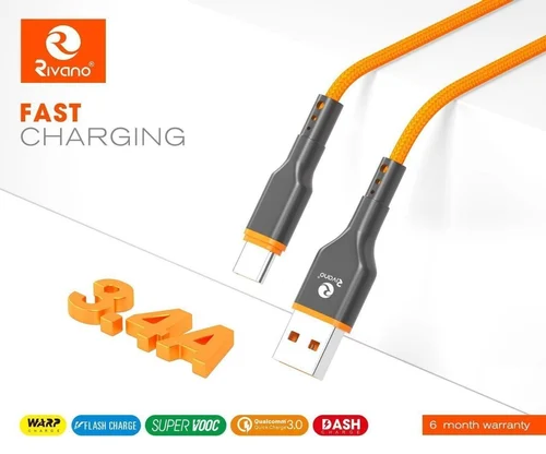 CORE Lightning Cable 3.4 A 1 m CR-CM15  (Compatible with iPhone, iPad, iPod, ORANGE)