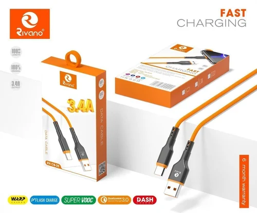 CORE Lightning Cable 3.4 A 1 m CR-CM15  (Compatible with iPhone, iPad, iPod, ORANGE)