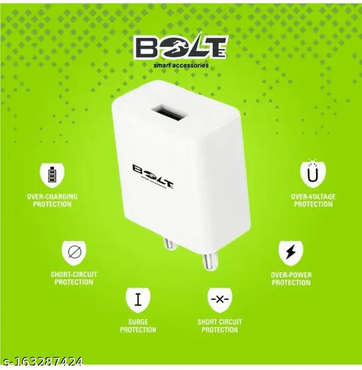 BOLTE BTC-06 2.4 A USB Charger (White,1 Year)