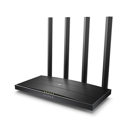 Cable Connector TP - Link AC1200 Archer C6 Mesh Wi-Fi Router Full Gigabit | 867 Mbps 5Ghz + 300 Mbps 2.4 Ghz 4 Antenna (Black)