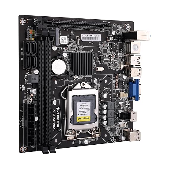ZEBRONICS H61M2 NVMe Micro-ATX Motherboard for LGA 1155 Socket, Supports Intel 2nd & 3rd Generation Processors, M.2 Slot, 5.1 Audio, DDR3 1600 MHz, Ports (RJ45 | SATA | USB | HDMI)