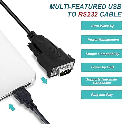 UPORT 1.5m USB to RS232 Adapter Cable, 9 Pin USB 2.0 Male to RS232 Male DB9 Serial Converter Cable for Modem, Scanner, Digital Cameras