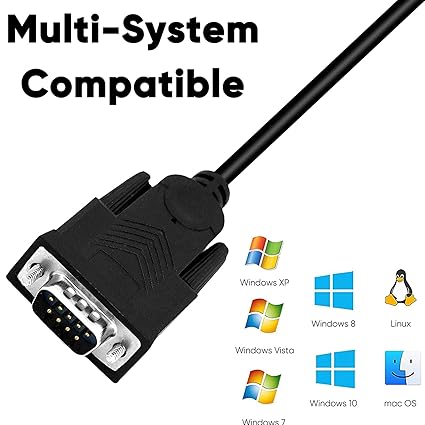 UPORT 1.5m USB to RS232 Adapter Cable, 9 Pin USB 2.0 Male to RS232 Male DB9 Serial Converter Cable for Modem, Scanner, Digital Cameras