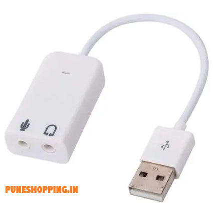 SDMINITEK Terabyte TB-026 Channel Audio 7.1 USB Sound Card with Headphone & Microphone Socket Sound Card (White)