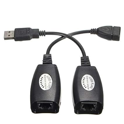 DooBuy USB (Male) (Female) to RJ45 Adapter Set-USB to RJ45 LAN Extension Adapter Over Cat5/ Cat5e/ Cat6 Cable 