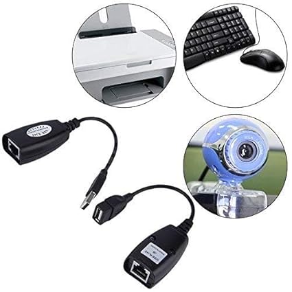 DooBuy USB (Male) (Female) to RJ45 Adapter Set-USB to RJ45 LAN Extension Adapter Over Cat5/ Cat5e/ Cat6 Cable 