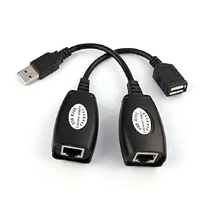 DooBuy USB (Male) (Female) to RJ45 Adapter Set-USB to RJ45 LAN Extension Adapter Over Cat5/ Cat5e/ Cat6 Cable 