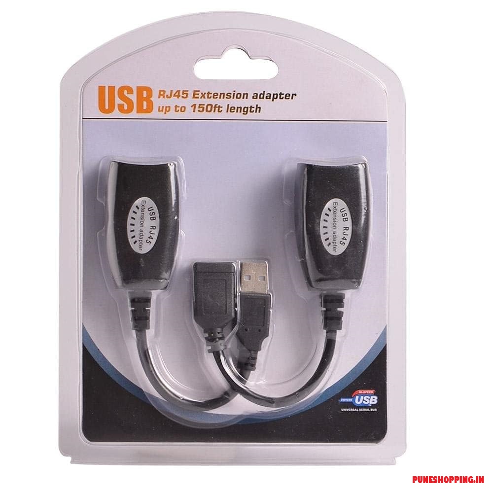 DooBuy USB (Male) (Female) to RJ45 Adapter Set-USB to RJ45 LAN Extension Adapter Over Cat5/ Cat5e/ Cat6 Cable 