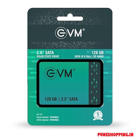 EVM 128GB 2.5-Inch SATA Internal SSD - 550MB/s Read & 500MB/s Write - 5-Year Warranty (EVM25/128GB)