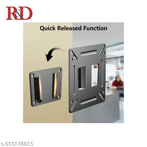 R&D Close to Wall TV Mount for LCD/LED/SMART TV 10-26 Inch Screens, Max Load 15 kg, Fixed Wall Mount, Slim Profile