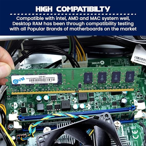 EVM 2GB DDR2 Desktop RAM 667MHz Long-DIMM Memory - Boost Your Computer's Performance with Reliable and Efficient Memory Upgrade - 10 Year Warranty