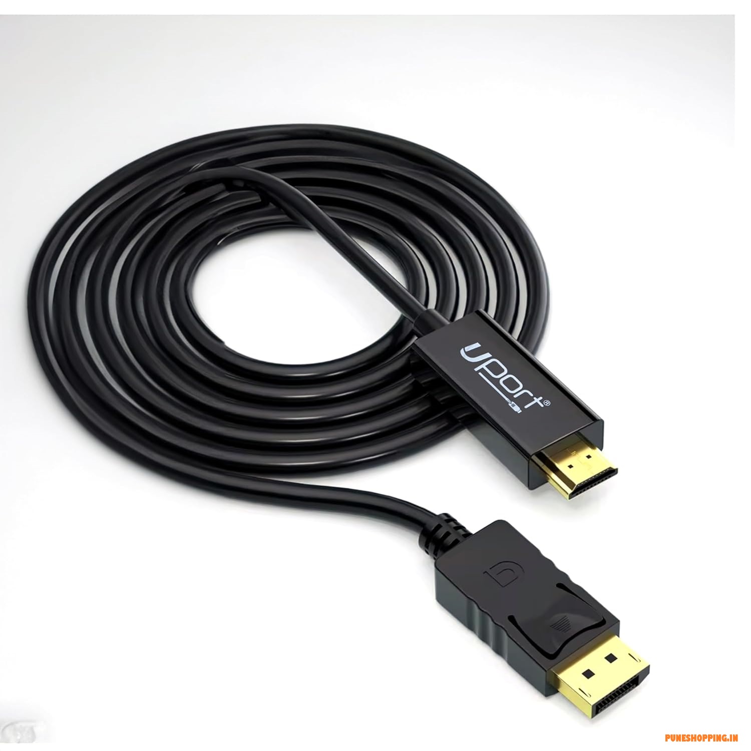 UPORT 1.8 Meter DisplayPort to HDMI Cable, 4K@30HZ Uni-Directional DP to HDMI Audio/Video Display Cable, Support Multi-Screen - Black